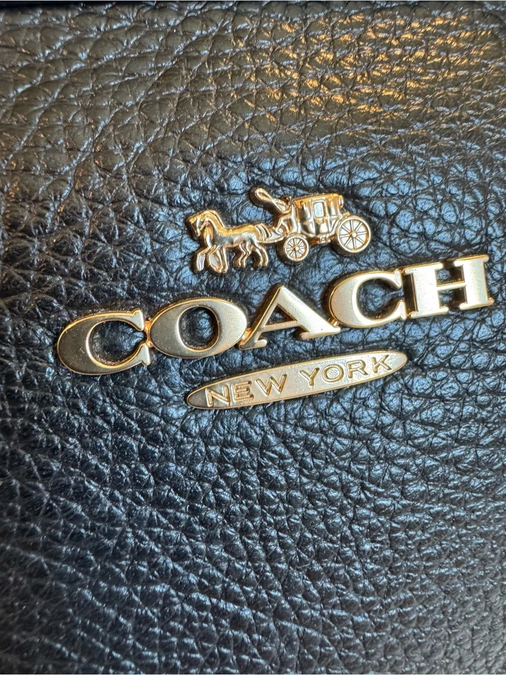 Coach Black Pebbled Leather Satchel with Gold Hardware